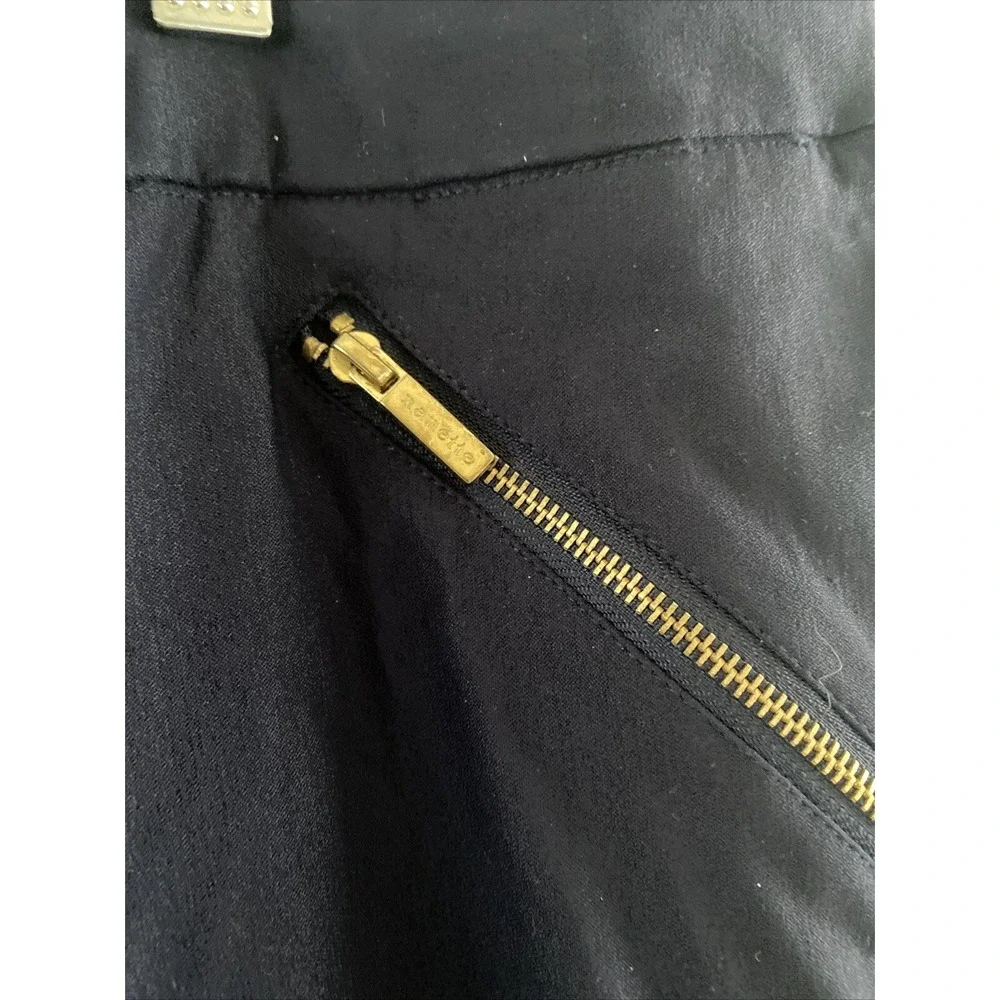 Nanette Nanette Lepore Ankle Pants Womens Size 3X Navy‎ Gold Zip Career Stretch